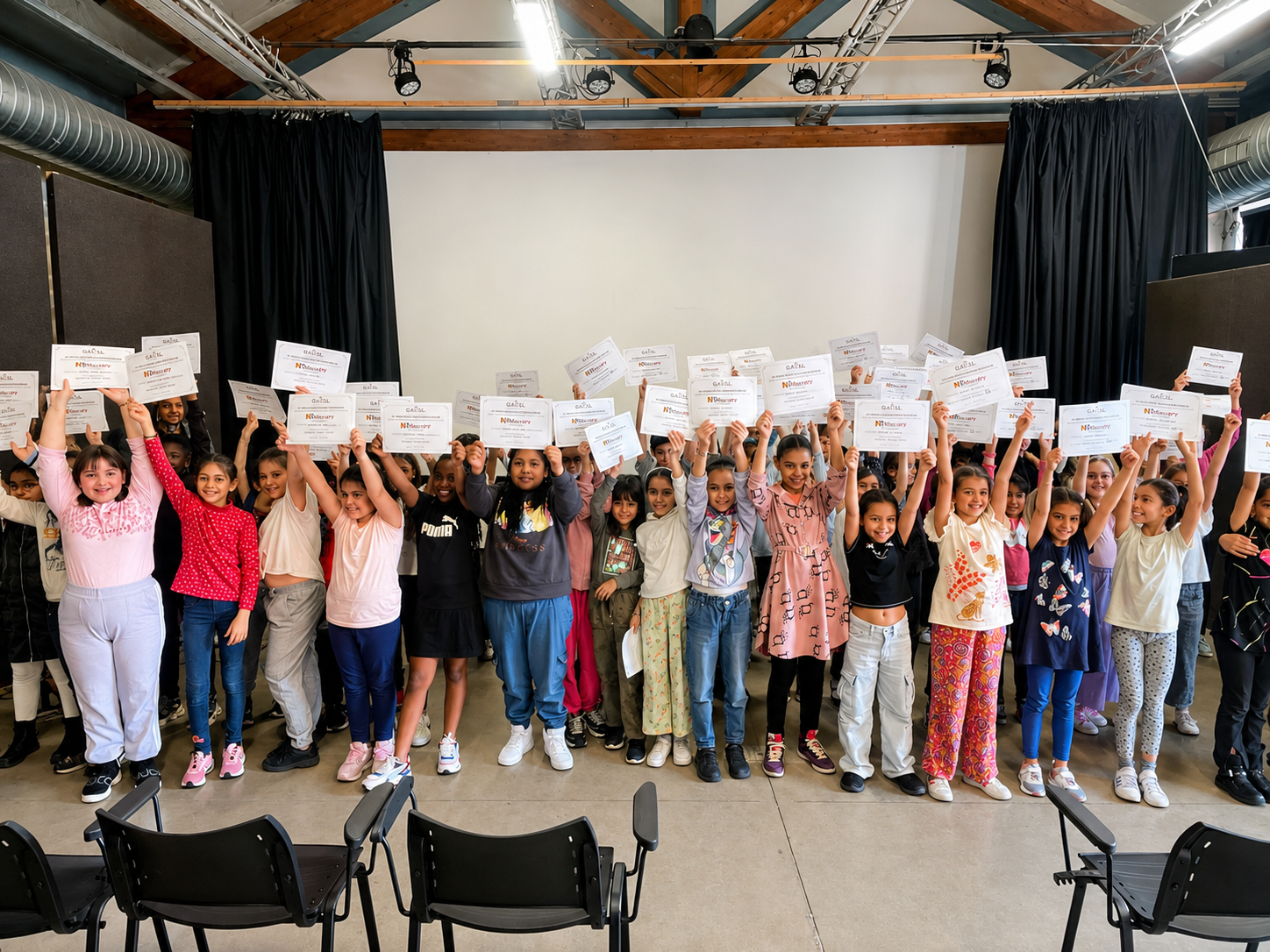 Allievi al termine del percorso formativo con gli attestati