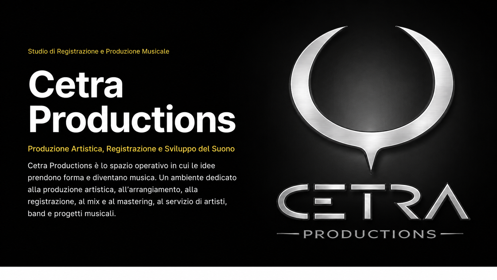 Hero grafico della pagina CETRA Productions